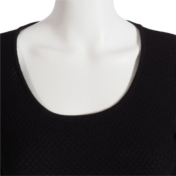 Calvin Klein Dress Size M 8-10 Black White Knit Stripe A line EUC - Picture 7 of 12